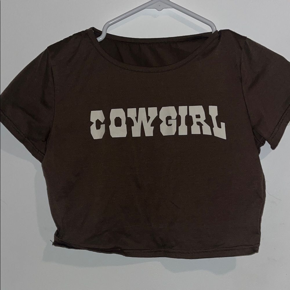SHEIN Brown Cowgirl Crop Top